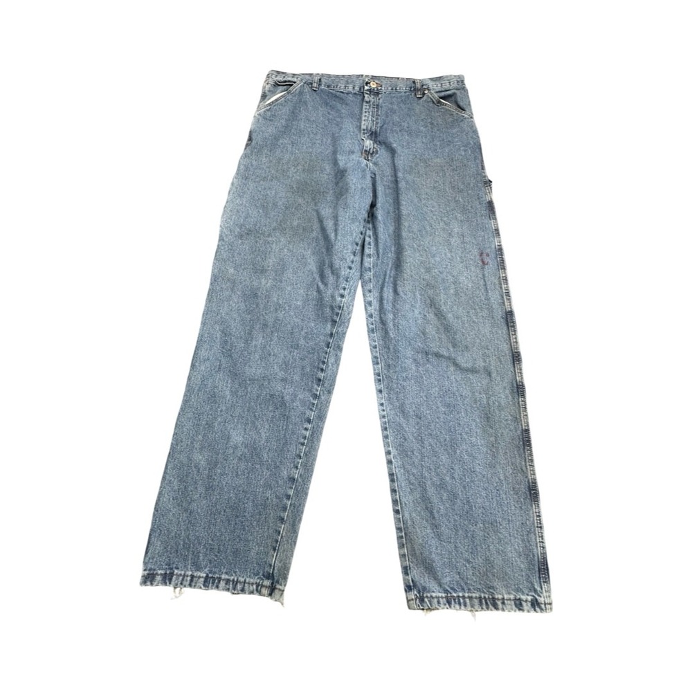 Wrangler Carpenter Jeans Mens 40x32 Blue 94LSWVD Relaxed Fit Utility Workwear